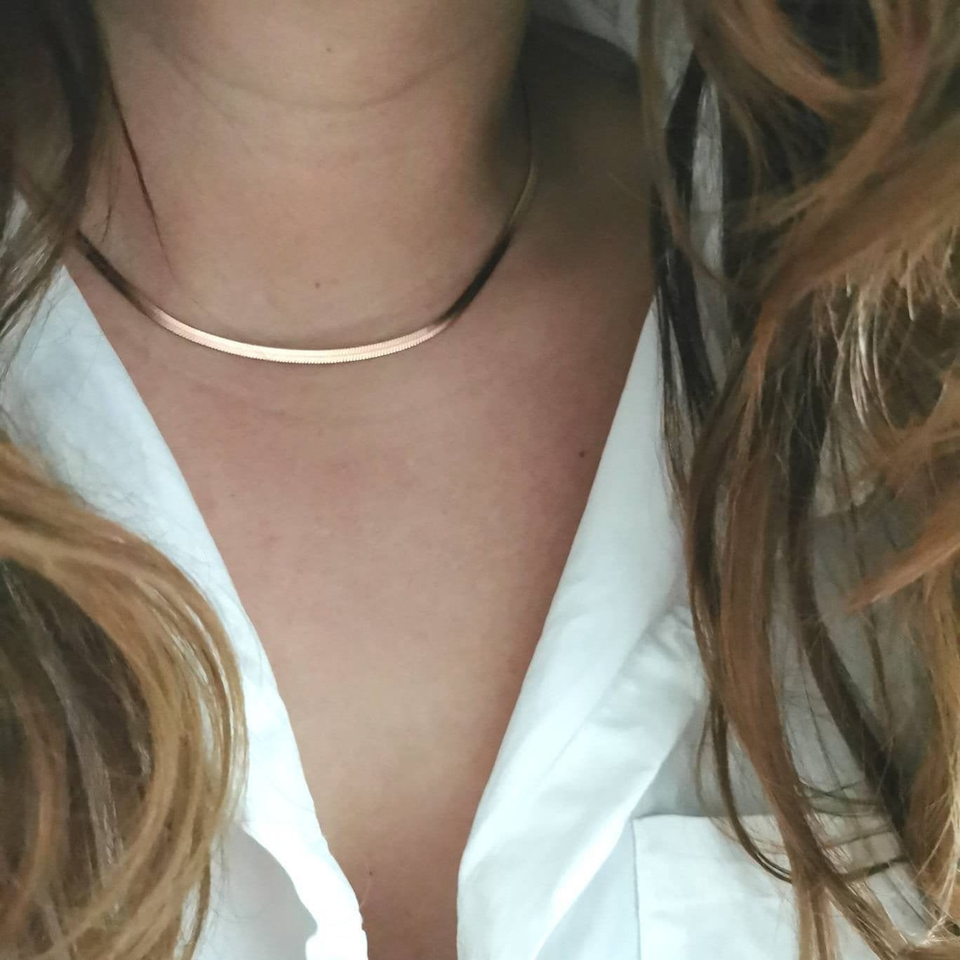 Schlangen Kette aus Edelstahl in Silber, Gold oder Rosegold, feine Basic Kette zum kombinieren, Muttertagsgeschenk, Geschenk für Frauen