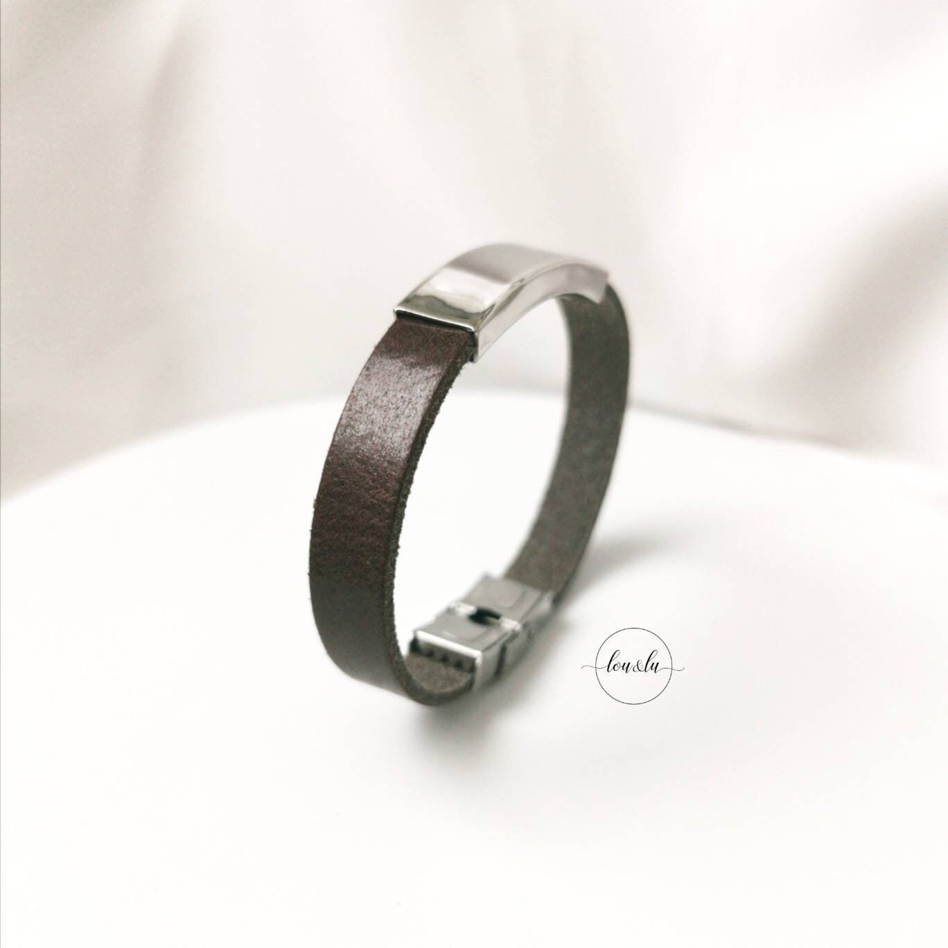 Personalisiertes Männer Armband, Herren Armband Leder + Edelstahl , Gravur Armband Mann ,Herren Armband mit Gravur, Geschenk für Männer