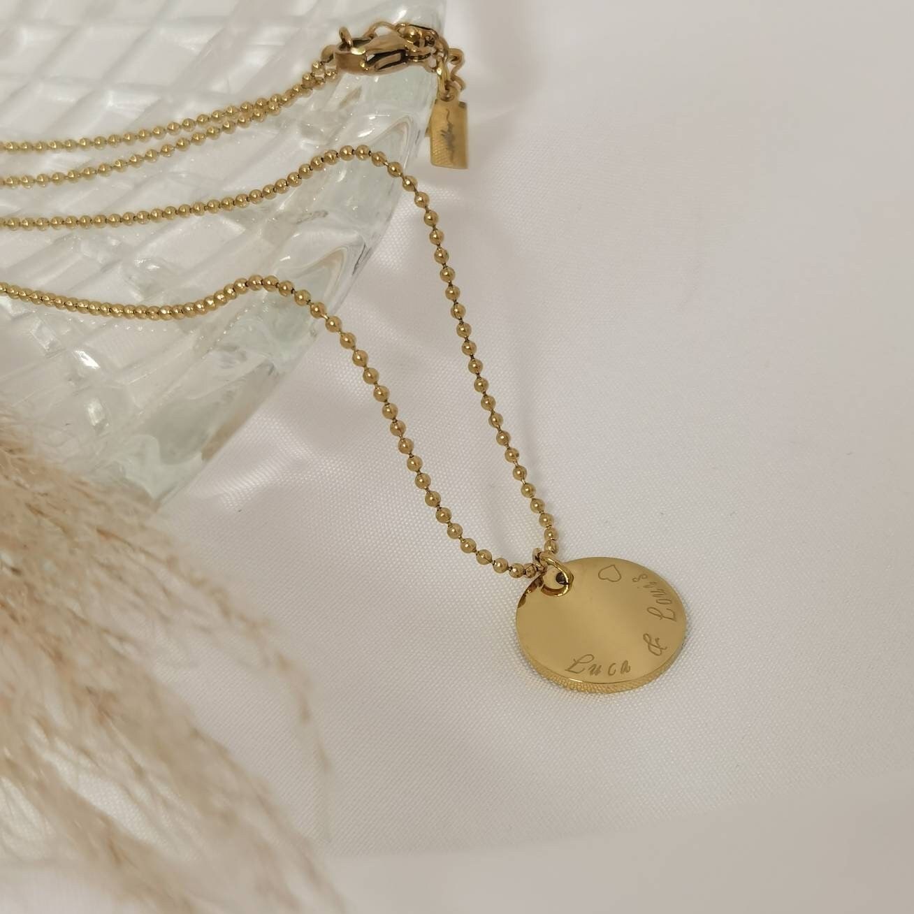 Personalisierte Kette mit 15mm Gravur Plättchen in Gold, Rosé, Silber|personalisierter Schmuck|personalisierte Geschenke|Weihnachtsgeschenk