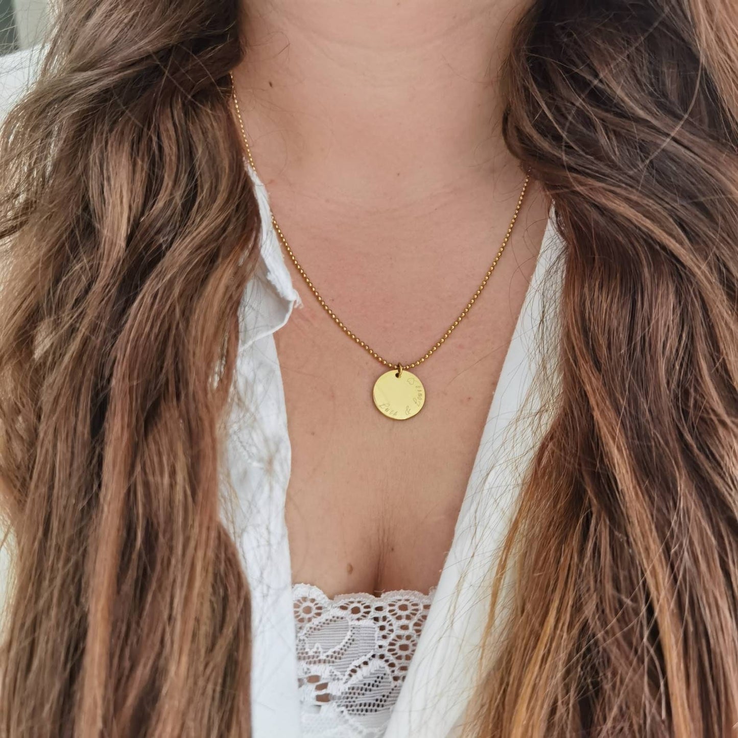 Personalisierte Kette mit 15mm Gravur Plättchen in Gold, Rosé, Silber|personalisierter Schmuck|personalisierte Geschenke|Weihnachtsgeschenk
