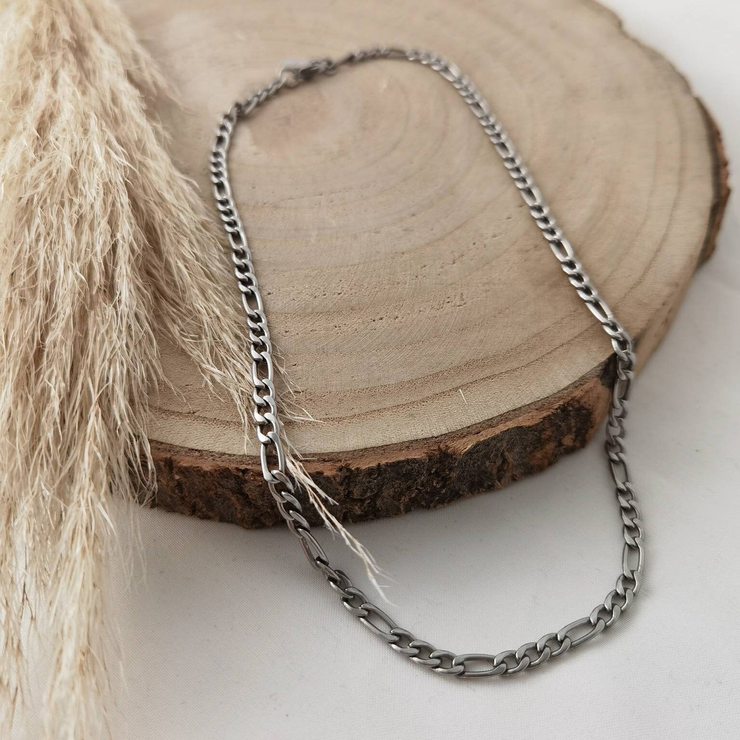 Figaro Kette in Gold oder Silber aus Edelstahl, grobe Gliederkette, goldene & silberne Panzer Kette, Geschenk Freundin, Muttertagsgeschenk