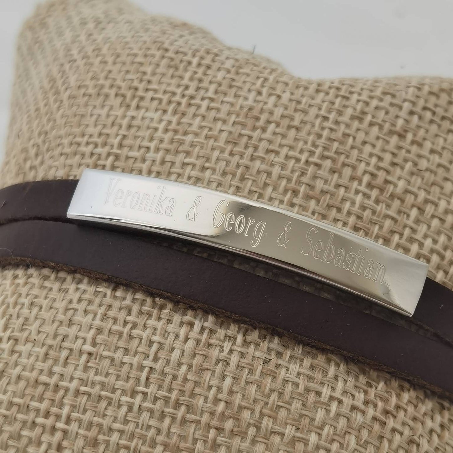 Personalisiertes Männer Armband,Herren Armband Leder+Edelstahl ,Gravur Armband,Herren Armband mit Gravur,Geschenk für Papa,Vatertagsgeschenk