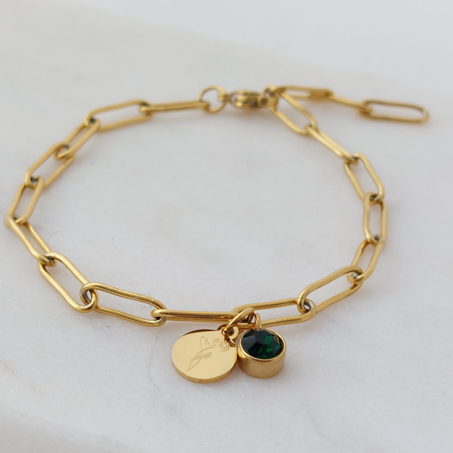 Personalisiertes Geburtsstein Armband in Gold,Silber,Rosé,Gravur Armband mit Plättchen Anhänger,Geschenk für Frau,beste Freundin,Geburtstag