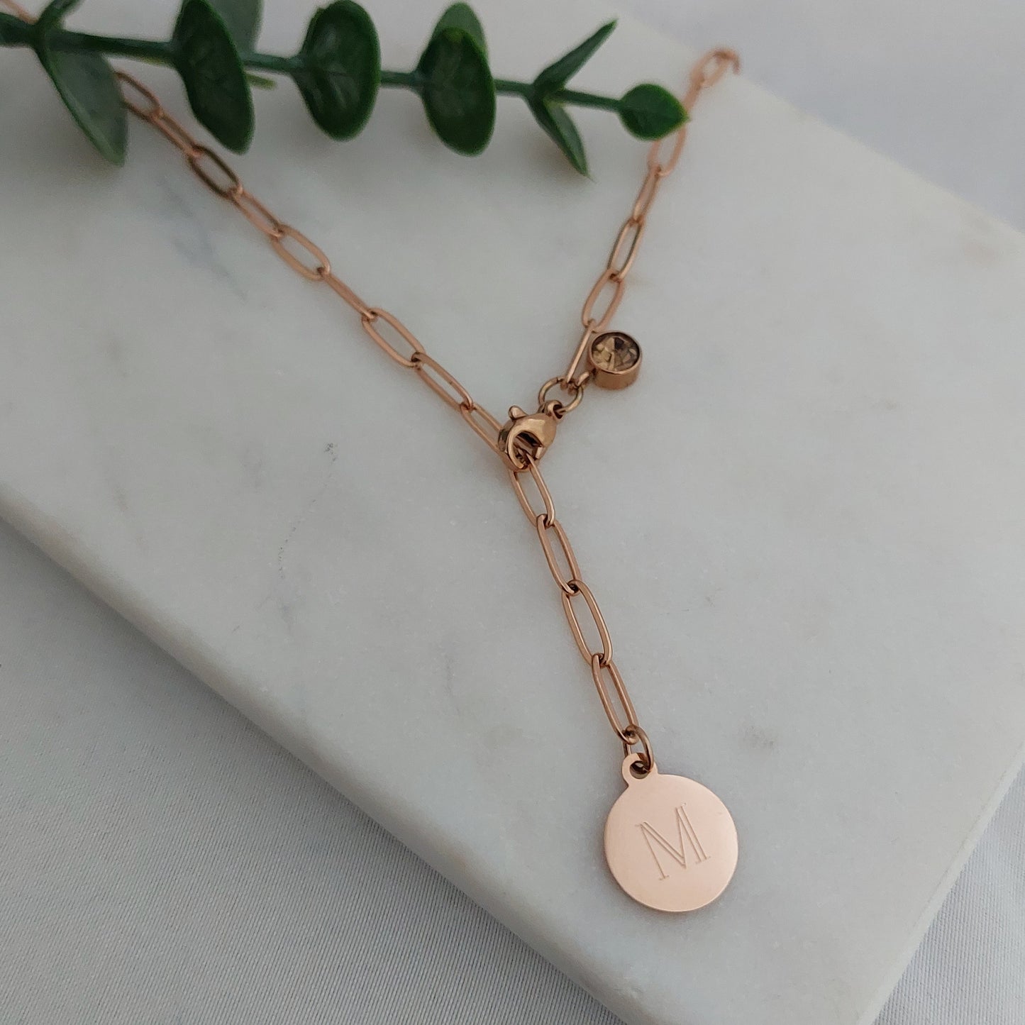 Personalisierte Halskette Gold, Silber, Rosé/Gravur Plättchen/Geburtsstein/Geburtsblumenkette/Namenskette/Buchstabenkette/Geschenk Frauen