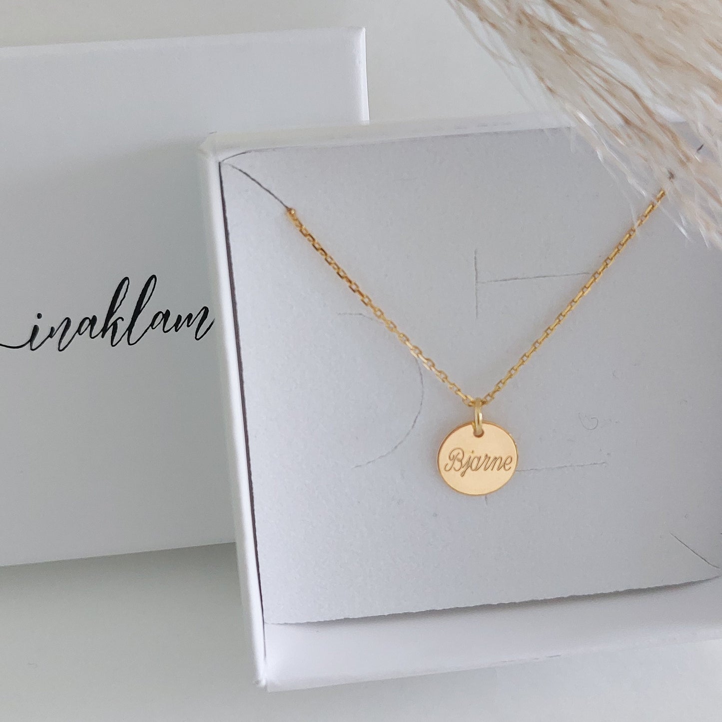 925 Sterling Silber Kette personalisiert, Gold, Rosé, Silber, Plättchen Kette mit Gravur Anhänger, Namenskette, personalisiertes Geschenk,
