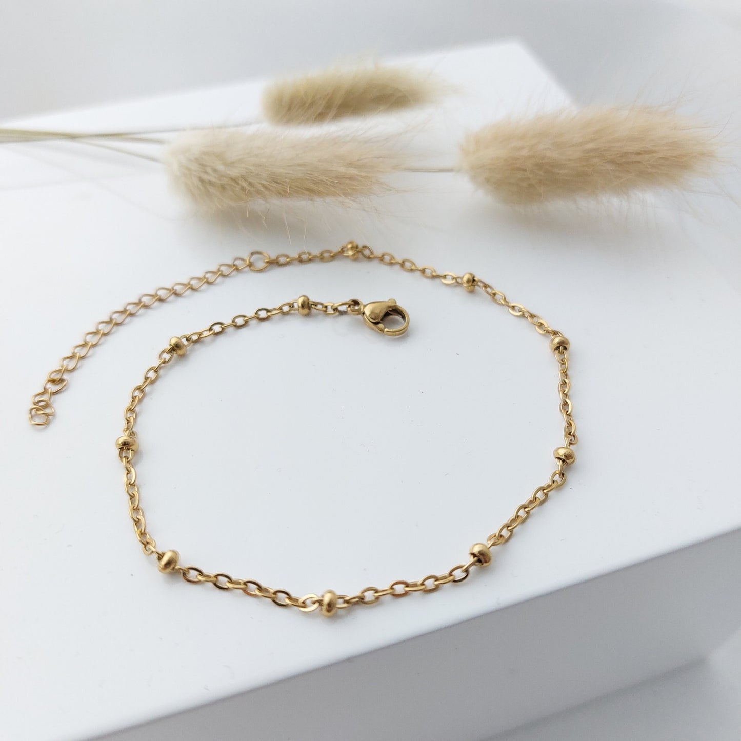 Fußkette aus Edelstahl in Gold, Silber, Rosé, Fußkettchen wasserfest, Geschenk für Frauen, Damenschmuck, Edelstahl Schmuck,