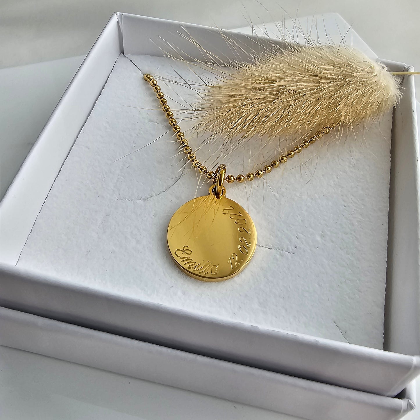 Personalisierte Kette mit 15mm Gravur Plättchen in Gold, Rosé, Silber|personalisierter Schmuck|personalisierte Geschenke|Weihnachtsgeschenk