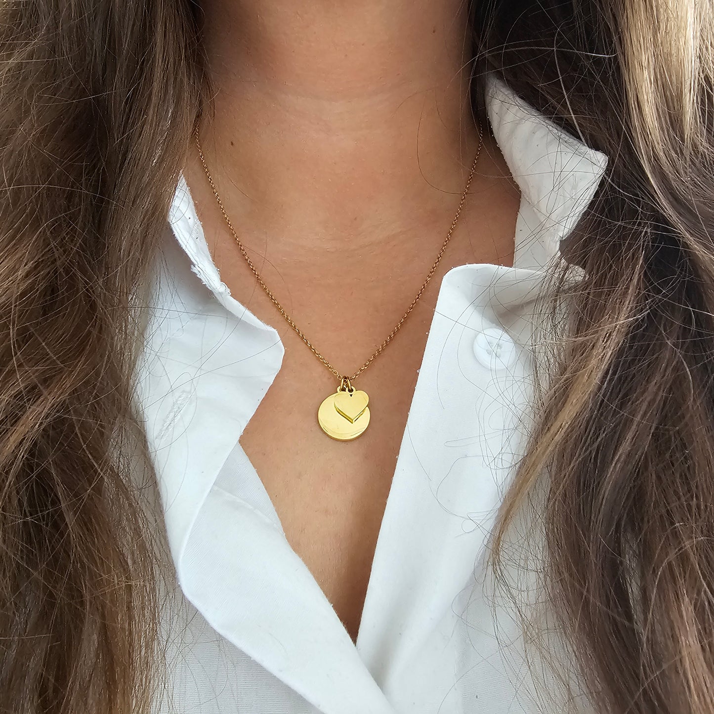 Personalisierte Herz Kette mit Gravur Plättchen Anhänger in Gold, Silber, Rosé, Buchstaben Kette gold, personalisiertes Geschenk Mama