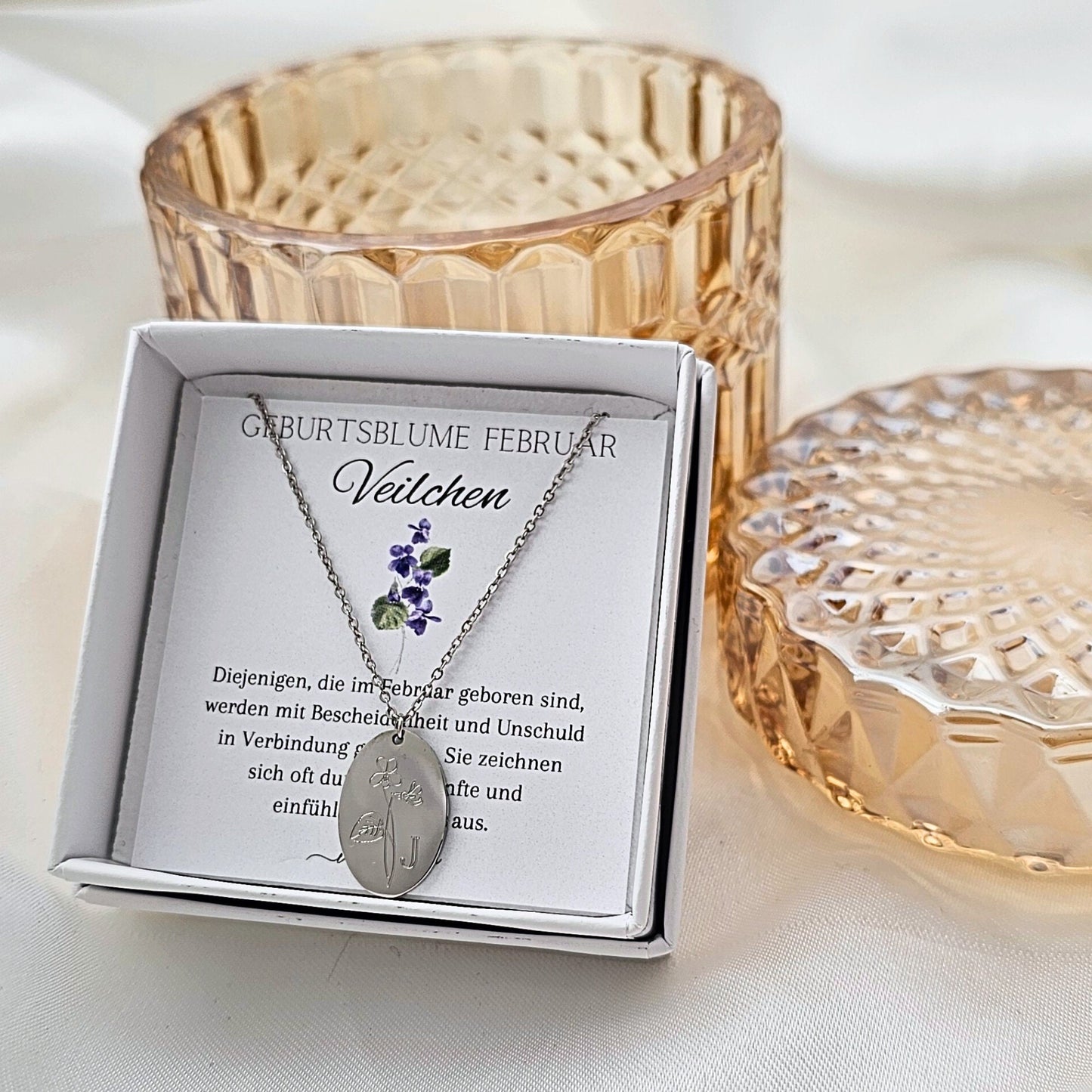 Geburtsblumen Kette personalisiert mit Geburtsstein | Halskette mit Buchstaben Anhänger 18mm | Ketten mit Stein | personalisiertes Geschenk