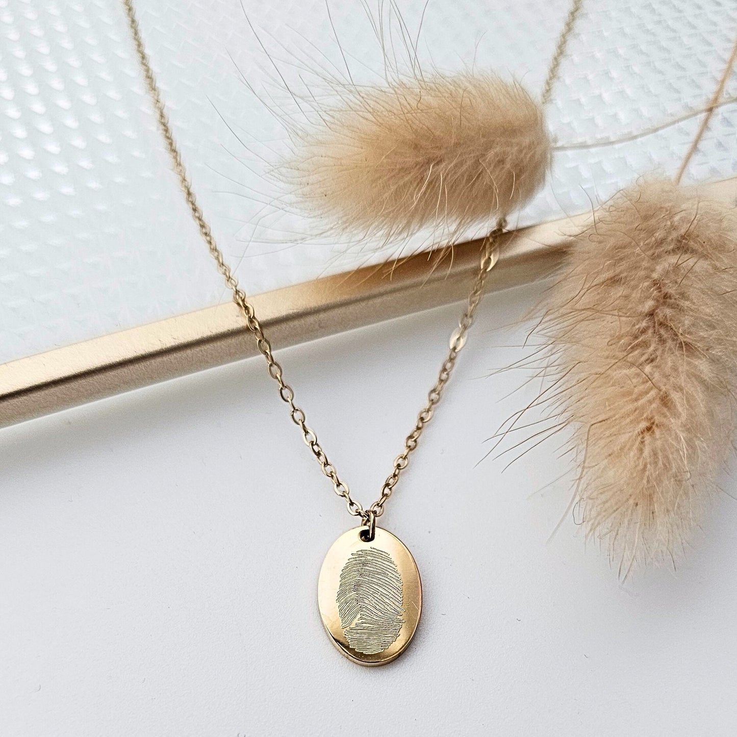Fingerabdruck Halskette in Gold, Silber, Rose | Kette mit Fingerabdruck | Namenskette | Buchstabenkette | personalisiertes Geschenk