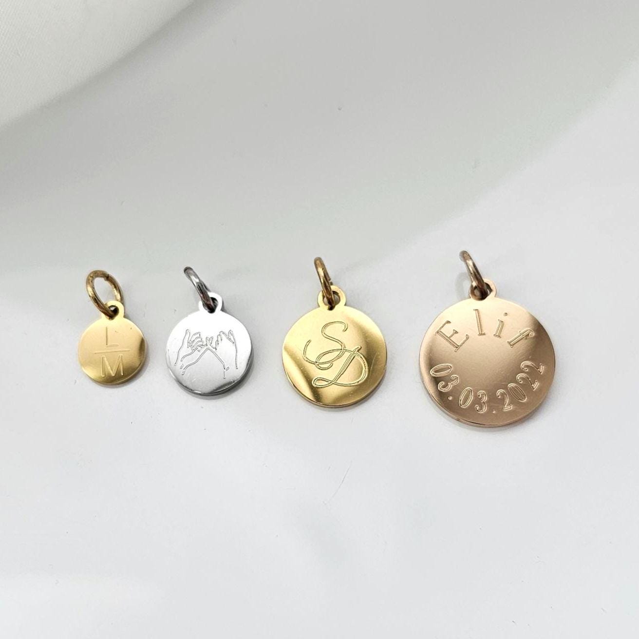 Gravur Plättchen Anhänger, Plättchen Anhänger mit Gravur, Gravur Anhänger, personalisierte Plättchen Anhänger, Einzelne Plättchen Anhänger