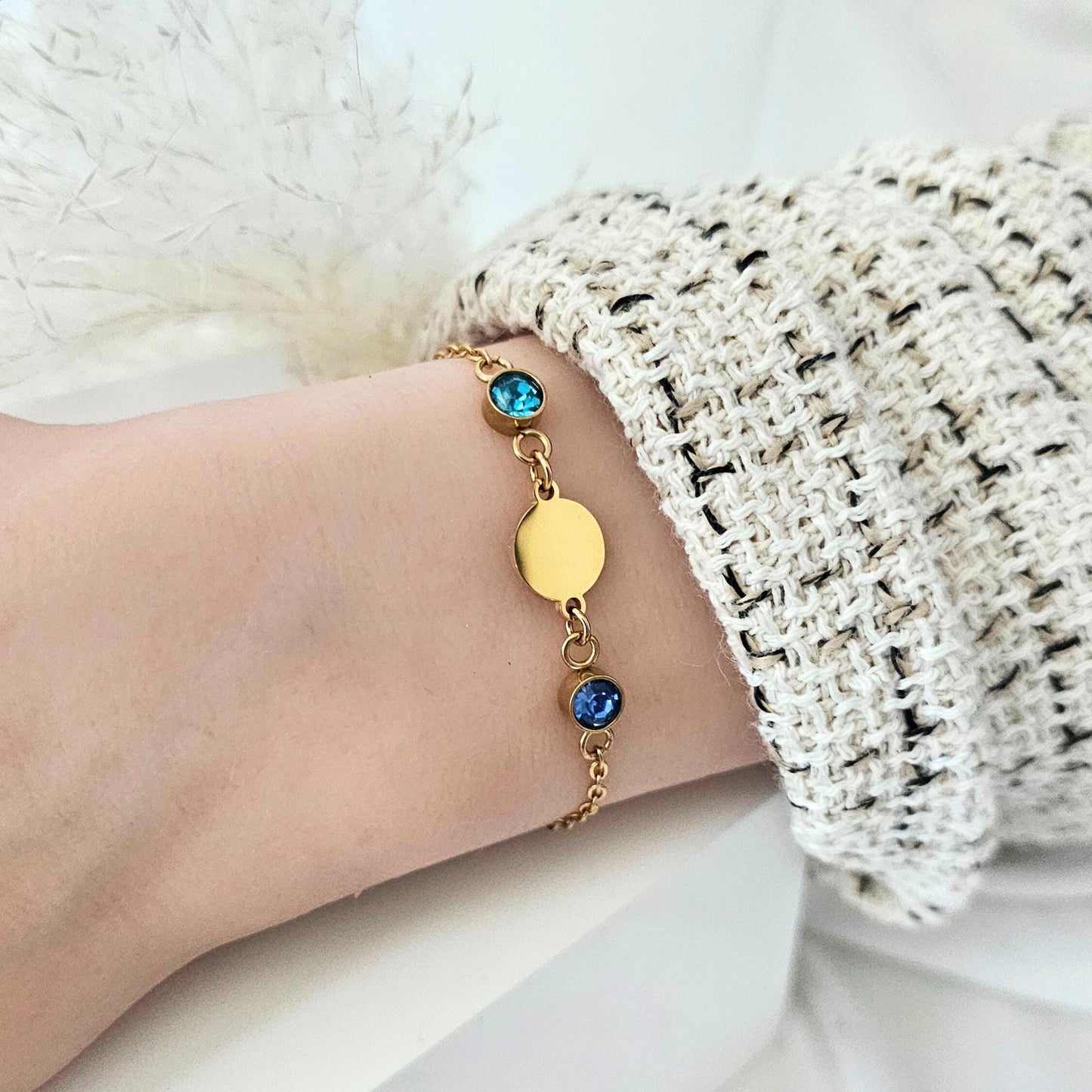personalisiertes Armband mit Geburtsstein | personalisiertes Geschenk | Geschenk Hochzeit | Geschenk Freundin | Geschenk Geburt | Name