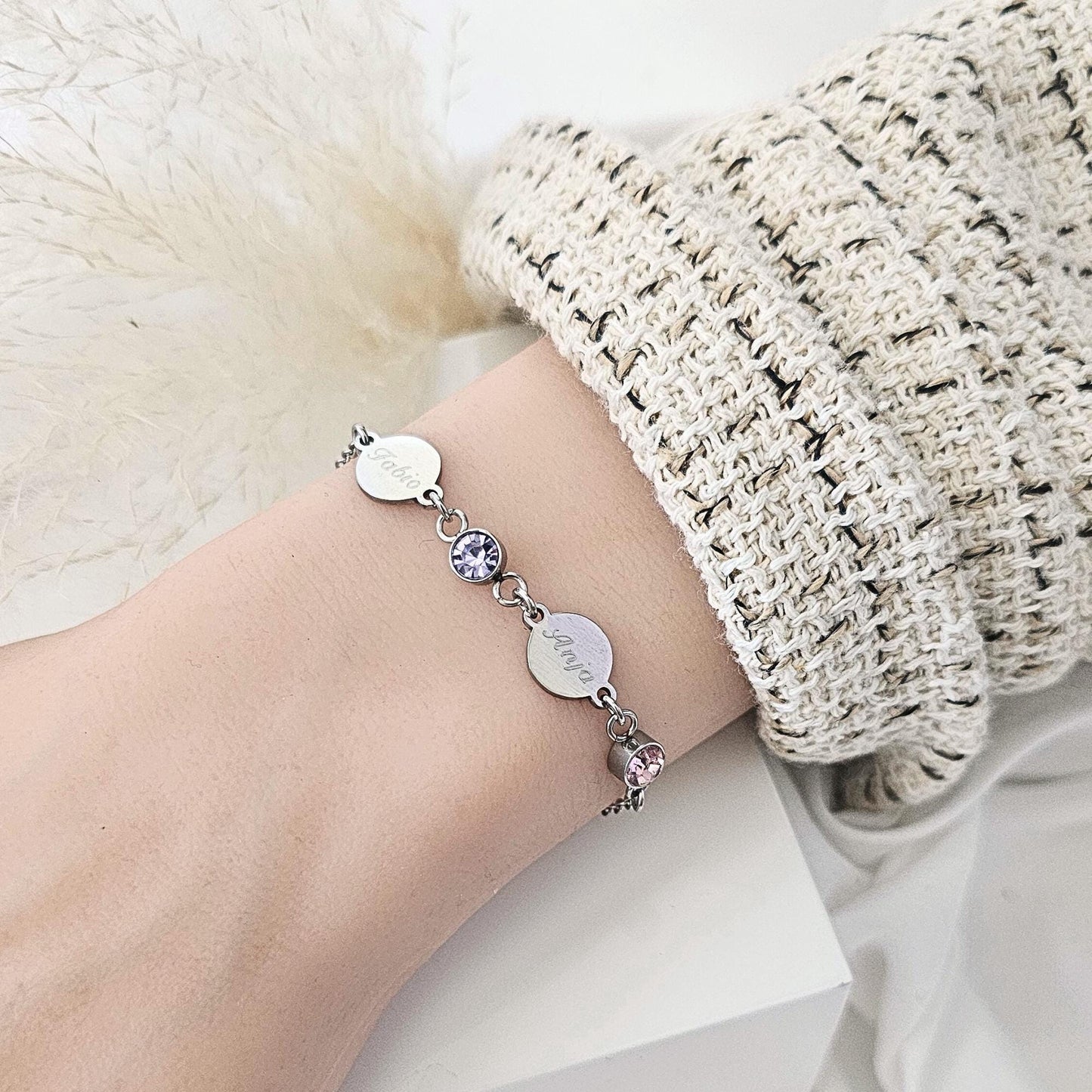 personalisiertes Armband mit Geburtsstein | personalisiertes Geschenk | Geschenk Hochzeit | Geschenk Freundin | Geschenk Geburt | Name