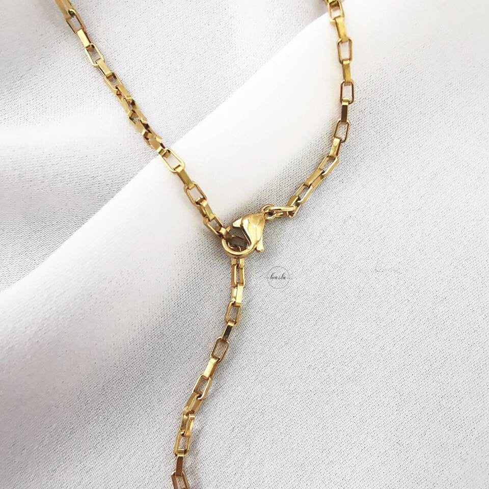 Personalisierte Kette in Gold,Rosé,Silber aus Edelstahl,12mm Gravur Plättchen Anhänger,Namenskette,Buchstabenkette,Personalisiertes Geschenk