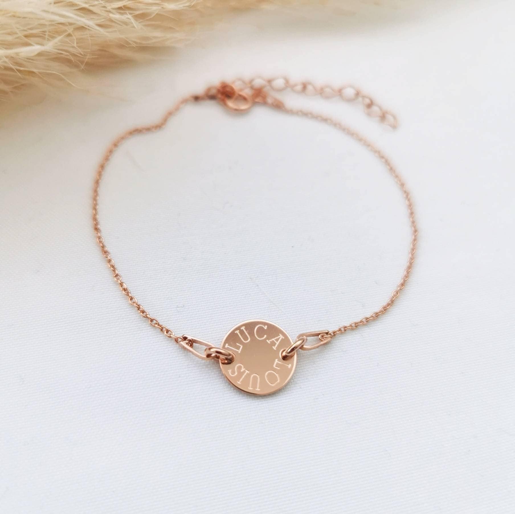 925 Silber Gravur Armband mit personalisierbaren Plättchen, Sterling Silber Armband mit Namens Gravur, personalisiertes Geschenk
