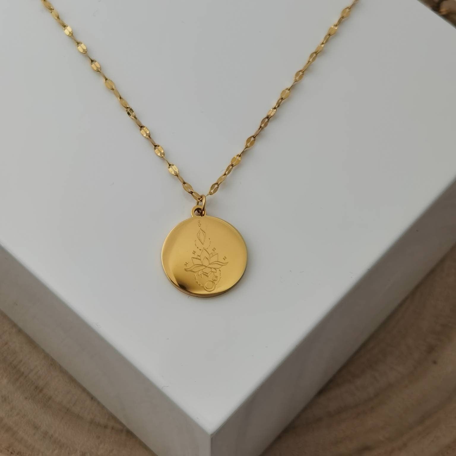 Personalisierte Kette mit 20mm Gravur Plättchen in Gold, Rosé, Silber, Buchstaben Kette, personalisierter Schmuck, personalisierte Geschenke