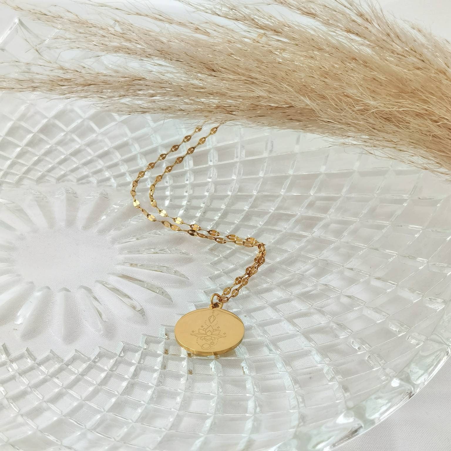 Personalisierte Kette mit 20mm Gravur Plättchen in Gold, Rosé, Silber, Buchstaben Kette, personalisierter Schmuck, personalisierte Geschenke