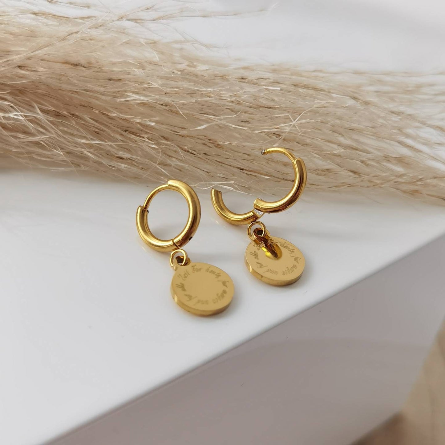 Creolen aus Edelstahl mit Gravur