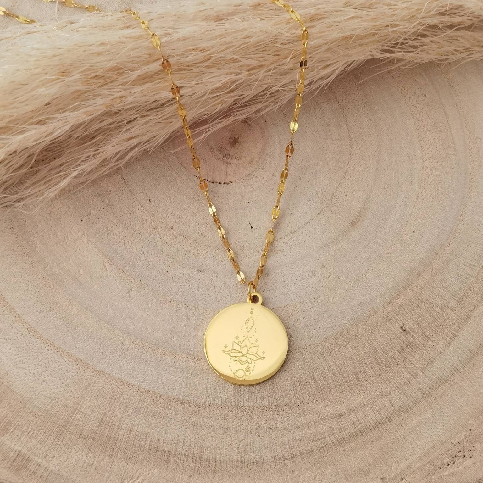 Personalisierte Kette mit 20mm Gravur Plättchen in Gold, Rosé, Silber, Buchstaben Kette, personalisierter Schmuck, personalisierte Geschenke