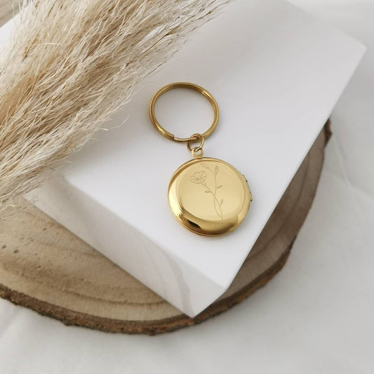 Personalisierter Schlüsselanhänger in Gold, Rosé, Silber aus Edelstahl~Schlüsselbund mit Gravur~personalisierte Geschenke Frau & Mann