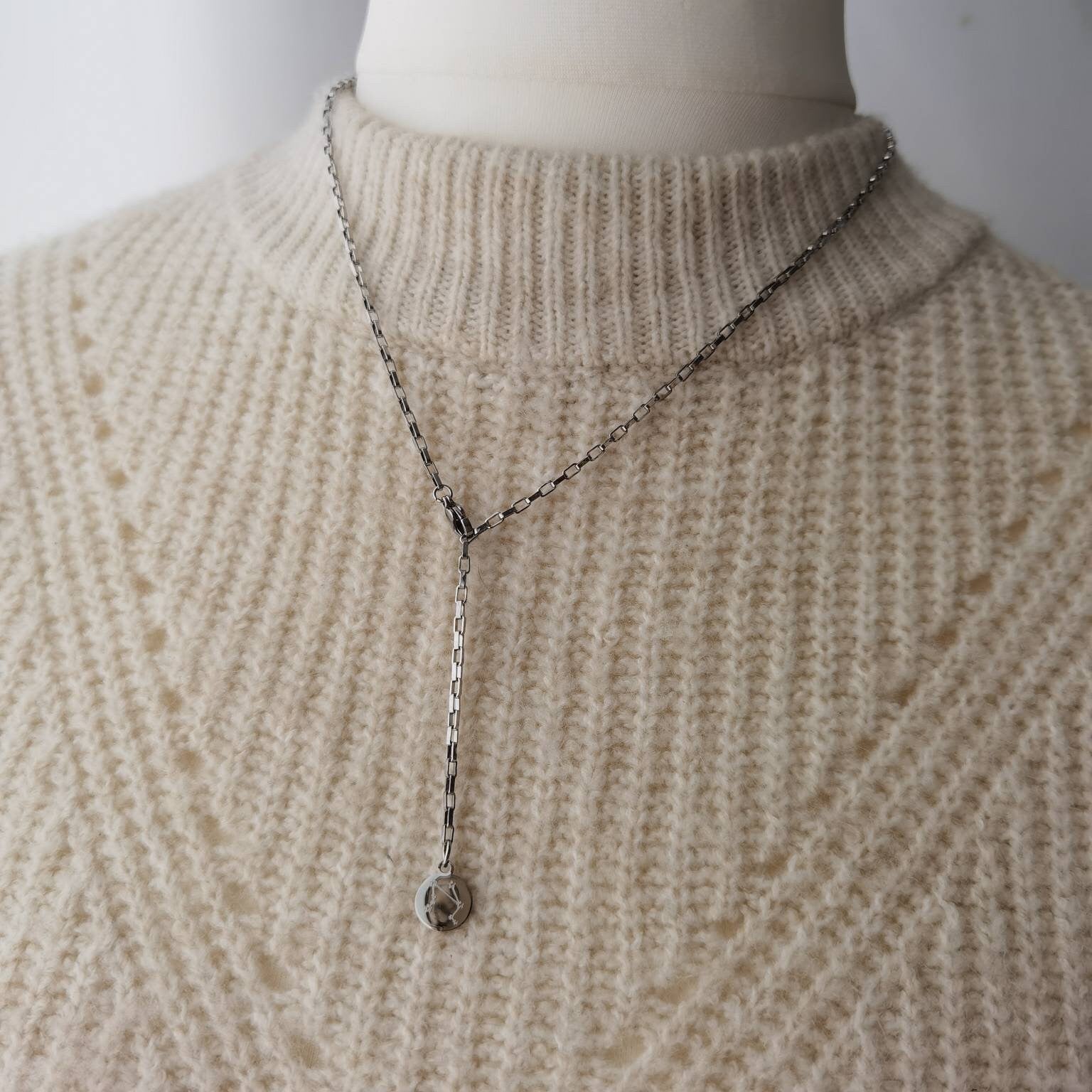 Personalisierte Kette in Gold,Rosé,Silber aus Edelstahl,12mm Gravur Plättchen Anhänger,Namenskette,Buchstabenkette,Personalisiertes Geschenk