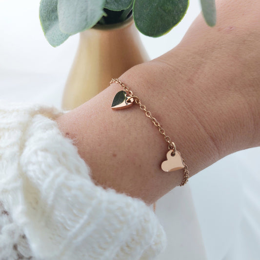 Herz Armband personalisiert in Silber, Gold, Rosé, Armband Gravur mit Name, Armkettchen Gravur, Armkette Gravur, Personalisiertes Geschenk