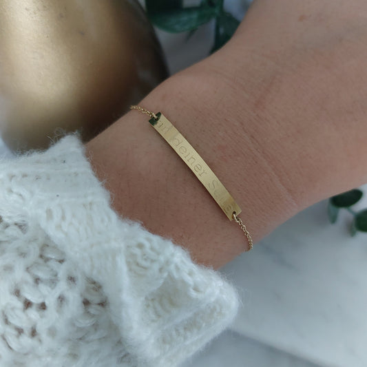 Personalisiertes Armband mit Namensgravur in Gold, Silber und Rosé,Namens Kettchen, personalisiertes Armband mit Namen