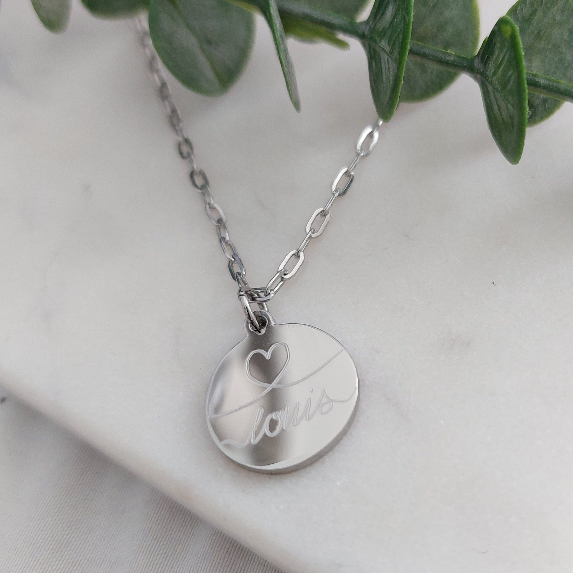 Personalisierte Kette mit 15mm Gravur Plättchen in Gold, Rosé, Silber, Halskette Gold, Familienkette, Namenskette, personalisiertes Geschenk