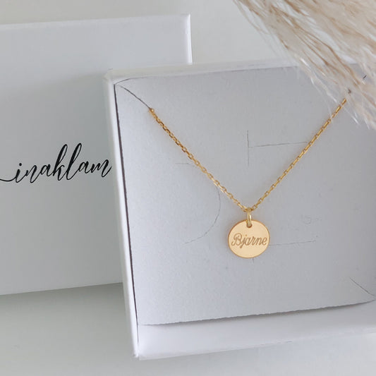 925 Sterling Silber Kette personalisiert, Gold, Rosé, Silber, Plättchen Kette mit Gravur Anhänger, Namenskette, personalisiertes Geschenk,