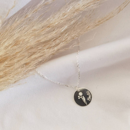 Personalisierte 925 Sterling Silber Kette in Gold, Rosé, Silber, 15mm Plättchen, 55cm Kette mit Gravur Anhänger, personalisiertes Geschenk