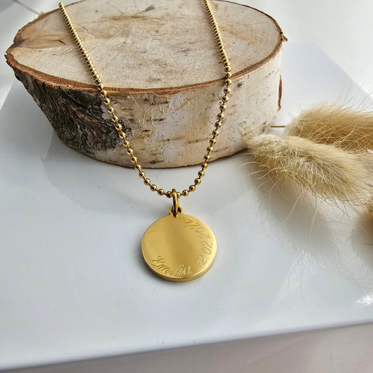 Personalisierte Kette mit 15mm Gravur Plättchen in Gold, Rosé, Silber|personalisierter Schmuck|personalisierte Geschenke|Weihnachtsgeschenk