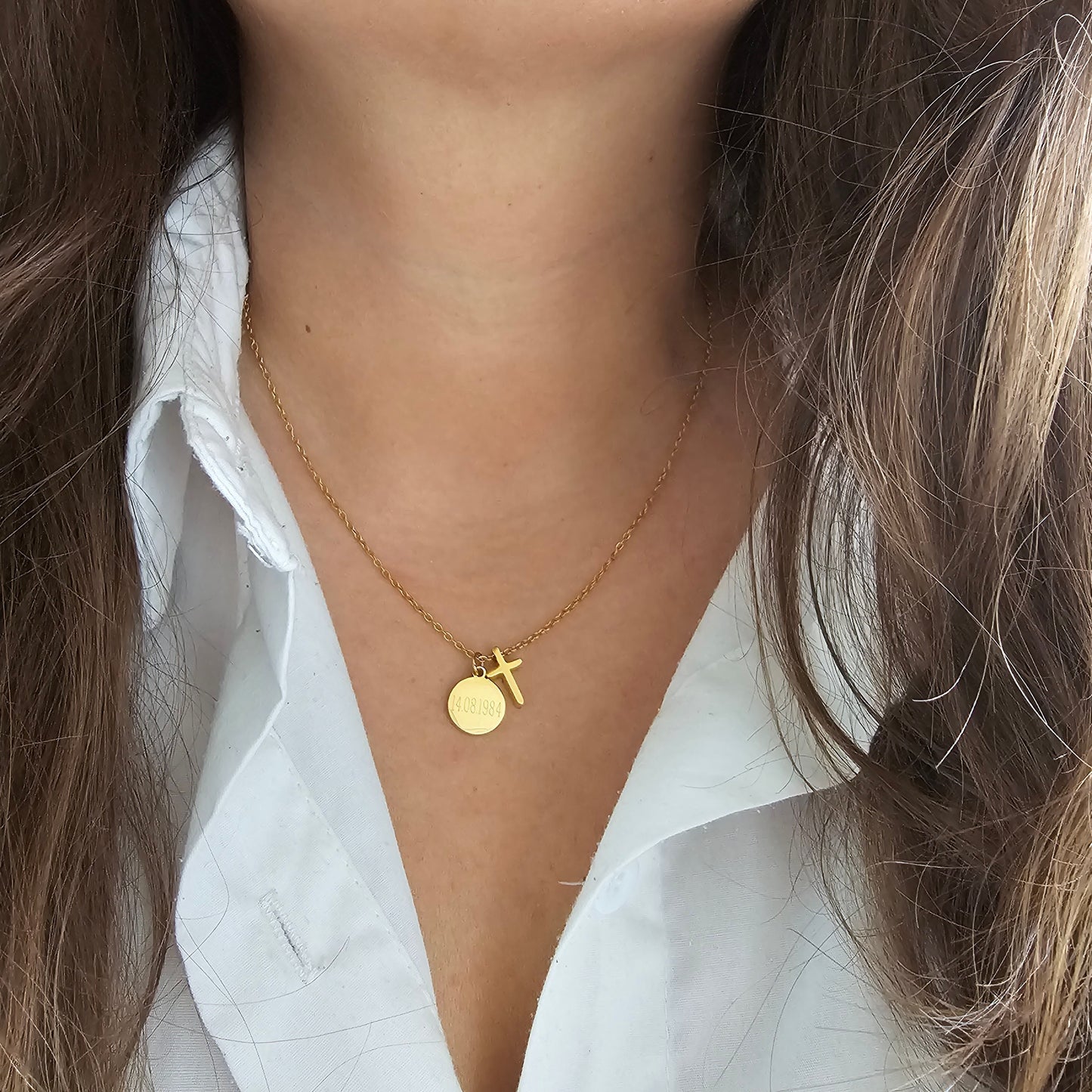 Personalisierte Kreuzkette|besonderes Geschenk|beste Freundin|beste Mama|beste Trauzeugin|zur Geburt|zum Geburtstag|zur Taufe|zu Weihnachten