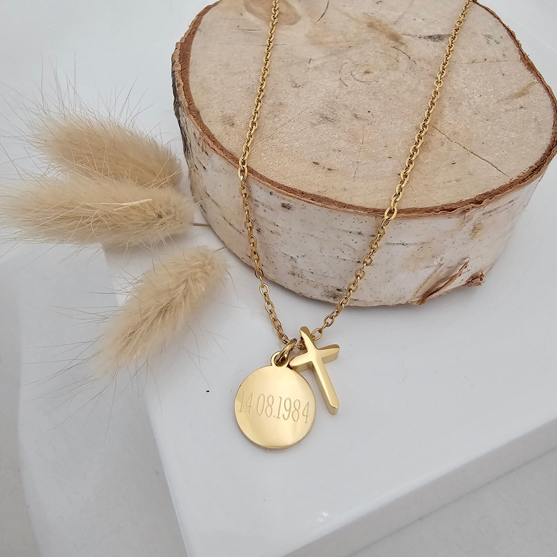Personalisierte Kreuzkette|besonderes Geschenk|beste Freundin|beste Mama|beste Trauzeugin|zur Geburt|zum Geburtstag|zur Taufe|zu Weihnachten