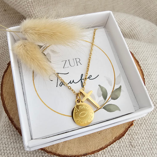Personalisierte Kreuzkette|besonderes Geschenk|beste Freundin|beste Mama|beste Trauzeugin|zur Geburt|zum Geburtstag|zur Taufe|zu Weihnachten