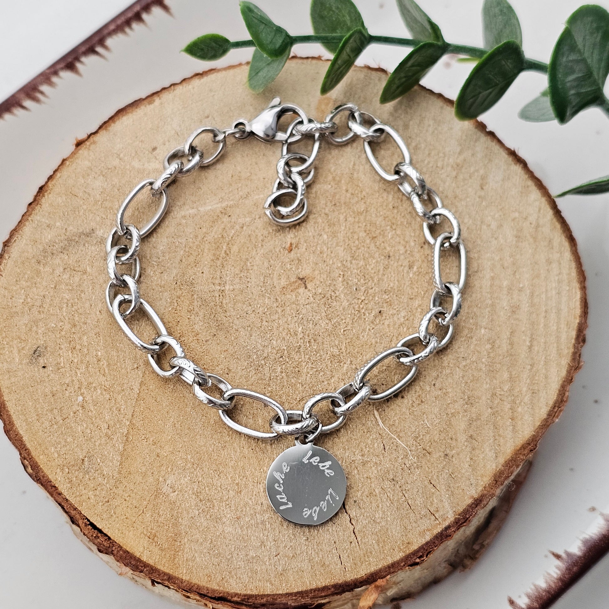 Grobes Armband personalisiert in Gold oder Silber aus Edelstahl, chunky Armband, Armkette mit Namen, personalisiertes Geschenk