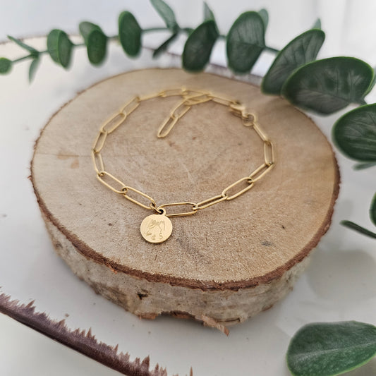 Personalisiertes Armband mit Gravur Plättchen in Silber, Gold und Rosé, grobes Armkette mit Buchstaben Anhänger, personalisiertes Geschenk