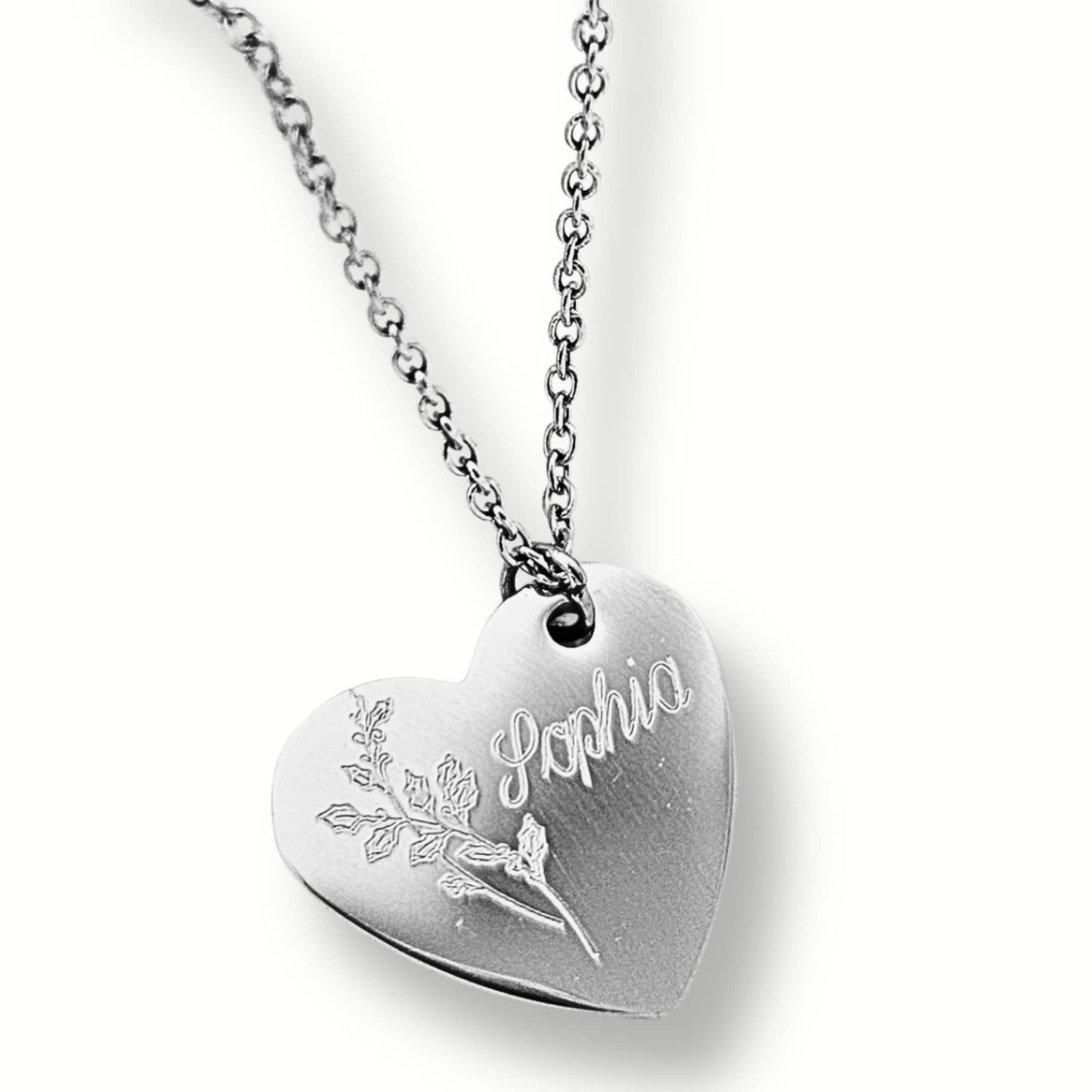 Personalisierte Herz Kette mit Gravur in Gold, Silber & Rosé, Kette mit Herz Anhänger personalisiert als Geschenk für Frauen