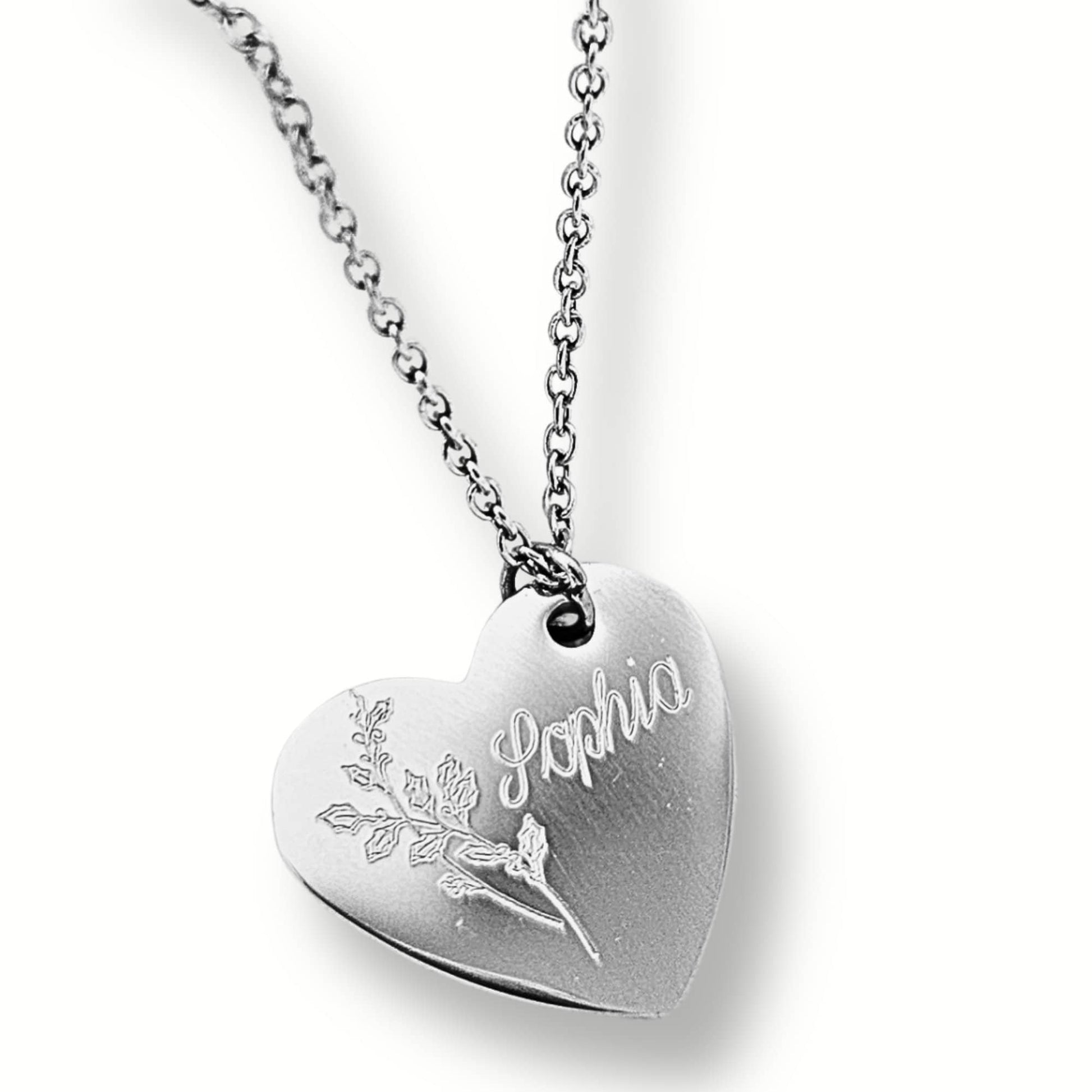 Personalisierte Herz Kette mit Gravur in Gold, Silber & Rosé, Kette mit Herz Anhänger personalisiert als Geschenk für Frauen