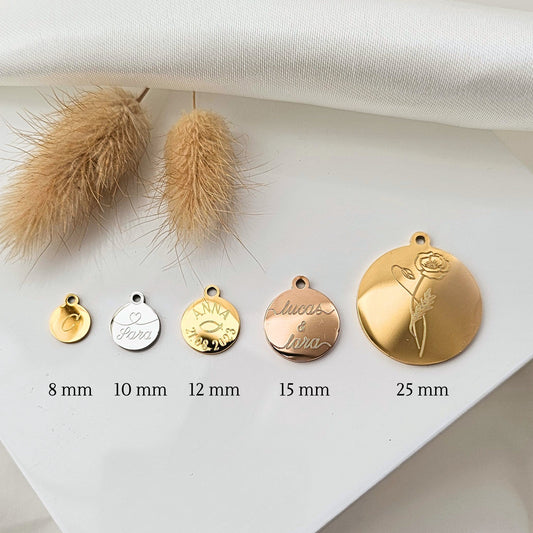 Gravur Plättchen Anhänger, Plättchen Anhänger mit Gravur, Gravur Anhänger, personalisierte Plättchen Anhänger, Einzelne Plättchen Anhänger