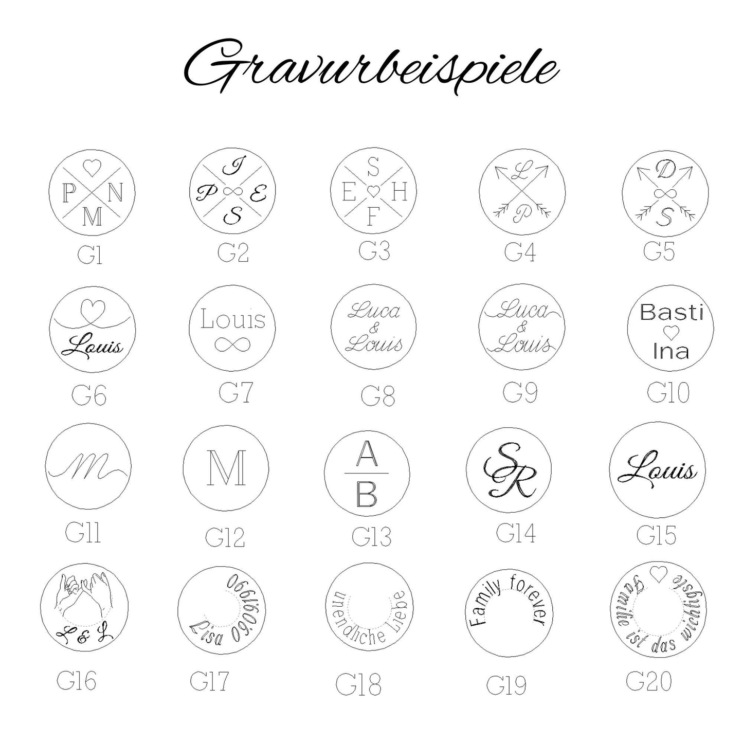 Herz Fußkettchen mit Gravur 10mm