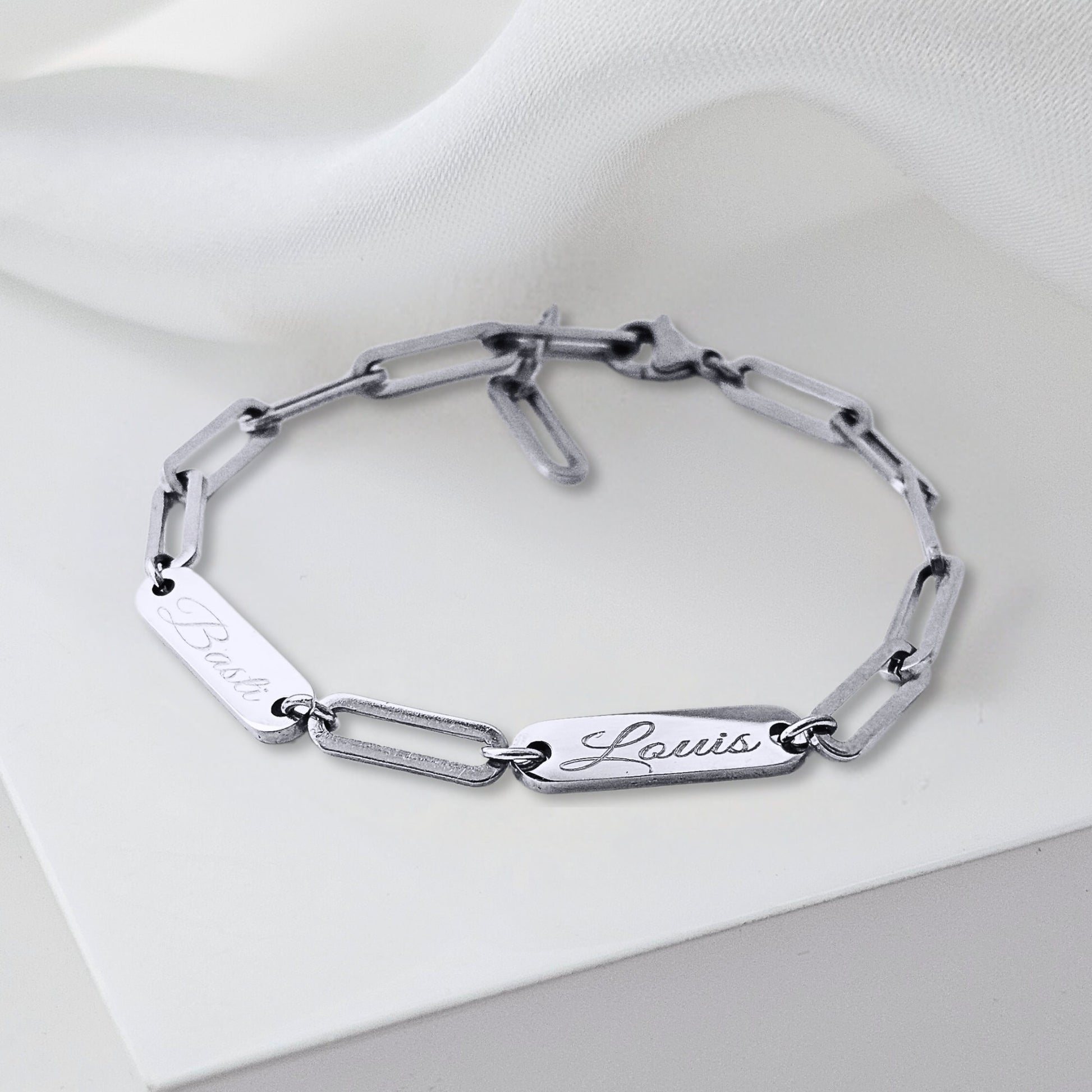 Chunky Armband personalisiert in Gold, Silber, Rosé | Namens Armband mit Gravurplättchen | personalisiertes Geschenk | grobes Gliederarmband