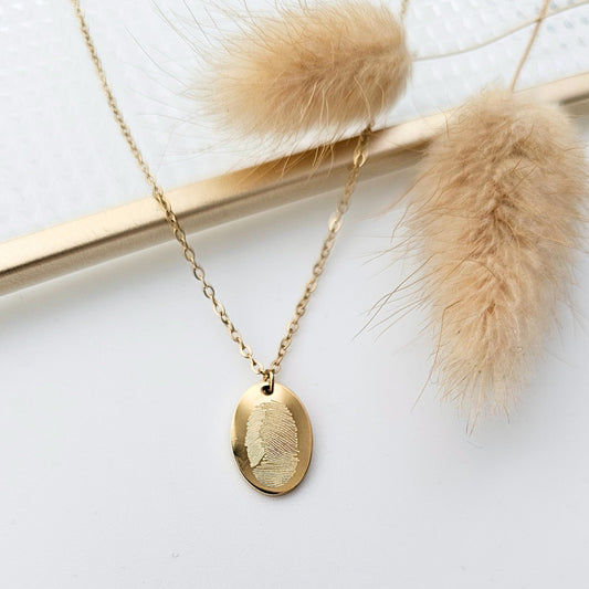 Fingerabdruck Halskette in Gold, Silber, Rose | Kette mit Fingerabdruck | Namenskette | Buchstabenkette | personalisiertes Geschenk
