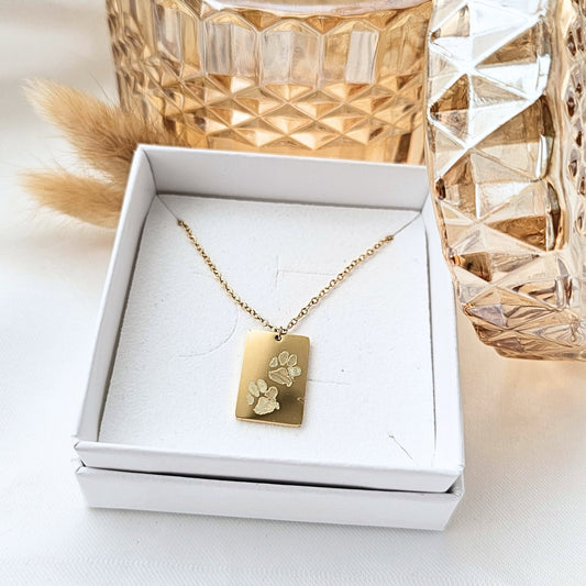 Pfotenabdruck Kette | Hunde Erinnerungs-Schmuck | Pfotenabdruck Anhänger | personalisiertes Geschenk | Hundemarke personalisiert
