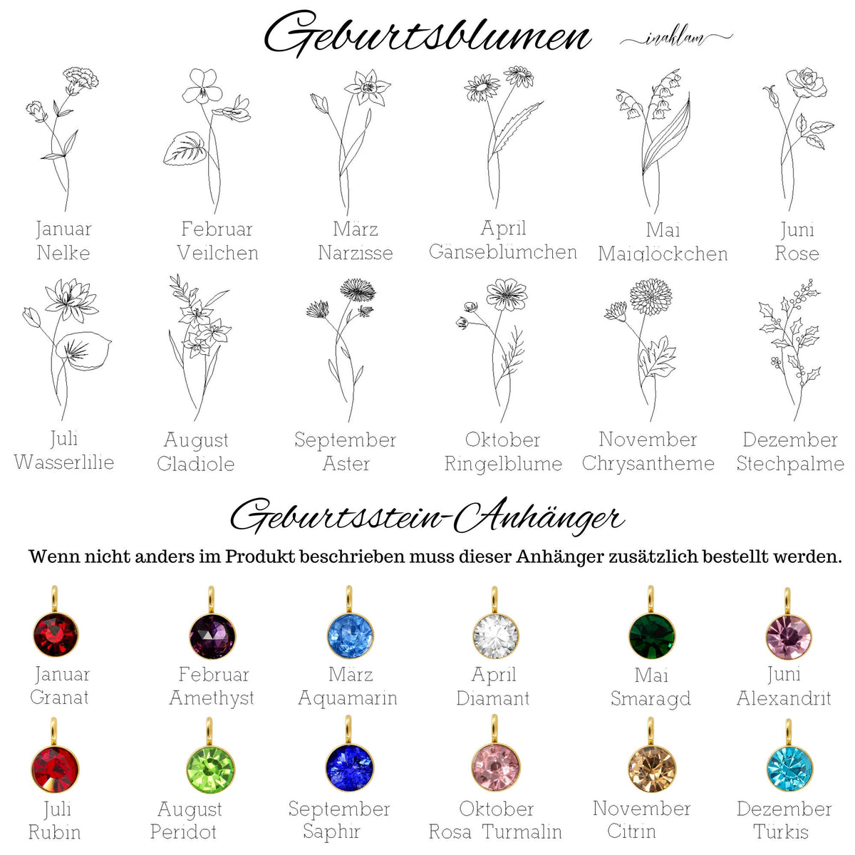 Personalisierte Y-Kette Gold, Silber, Rosé | Gravur Plättchen | Geburtsstein Kette | Namenskette | Buchstabenkette | Geschenk für Frauen