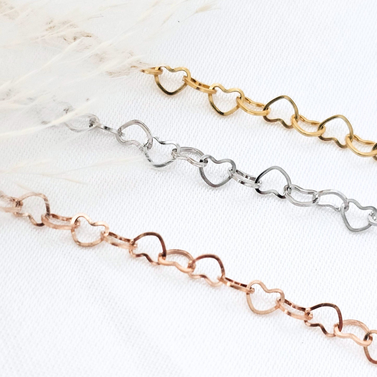 Herz Fußkettchen mit Gravur 10mm