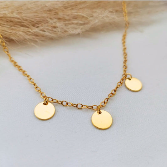 Personalisierte Familienkette aus 925 Silber, Namenskette mit Anhängern, Gravur Plättchen 10 mm, Gold Silber Rosé, Geschenk Mama