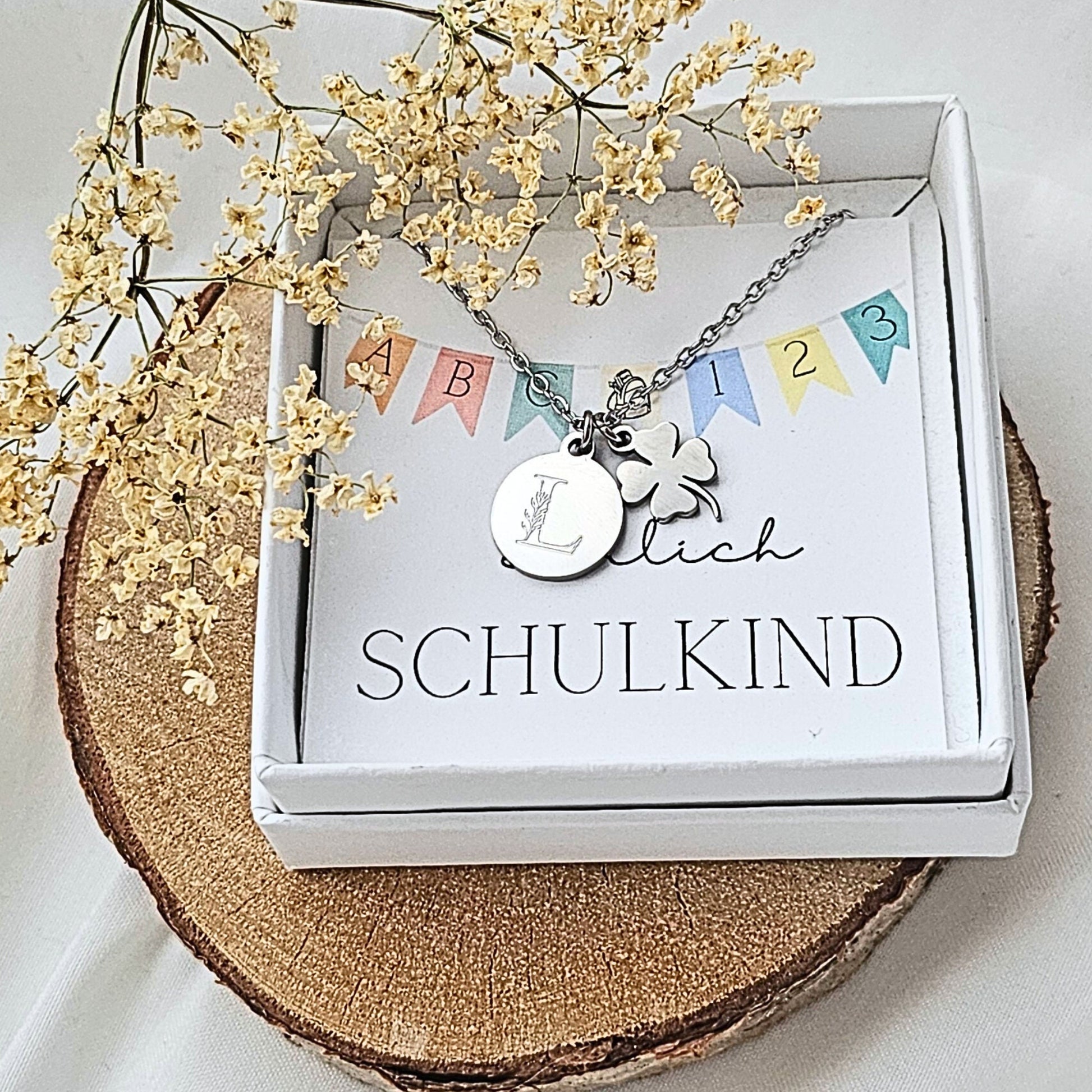 Geschenk zur Einschulung Mädchen | Schulkind Kette personalisiert | Glücksbringer zum Schulstart | Schulkind 2024 | Idee für Schultüte