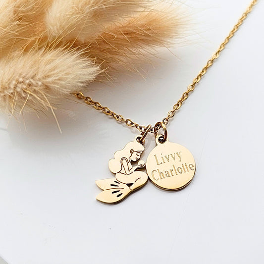 Meerjungfrauen Kette Mädchen | Geschenk zur Einschulung | Idee für Schultüte | Namenskette | personalisierte Geschenke | Schulkind 2024