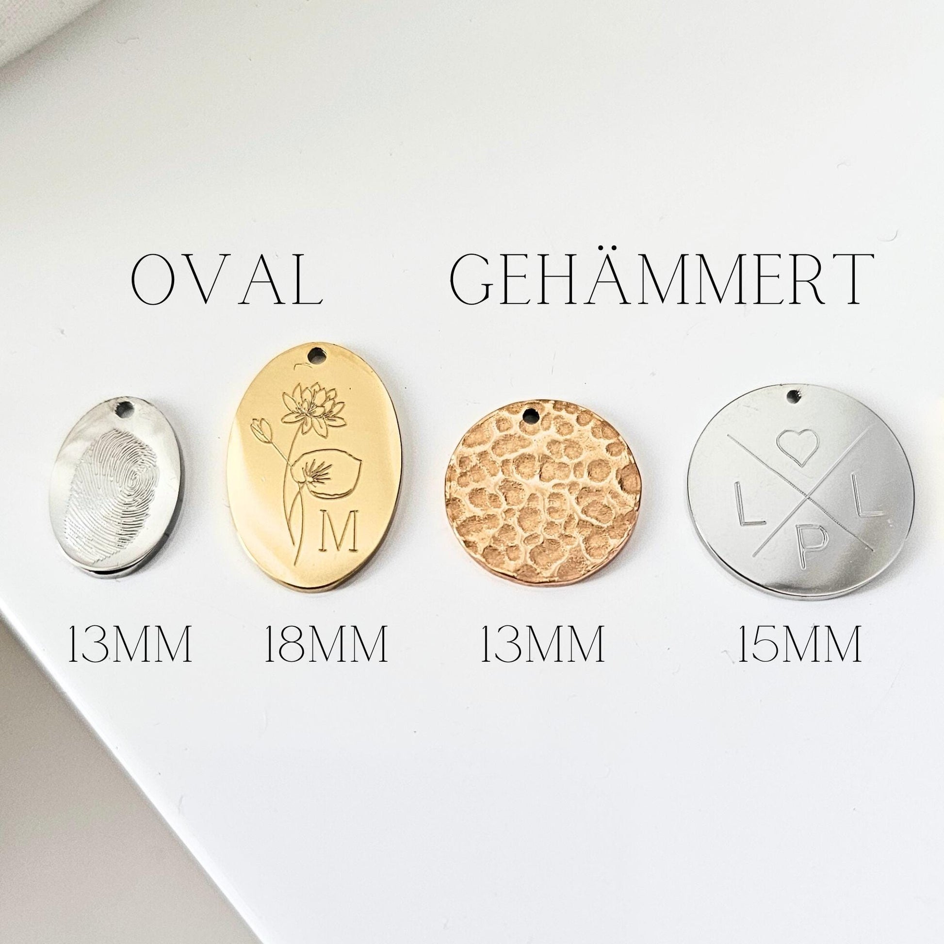 Gravur Plättchen Anhänger, Plättchen Anhänger mit Gravur, Gravur Anhänger, personalisierte Plättchen Anhänger, Einzelne Plättchen Anhänger