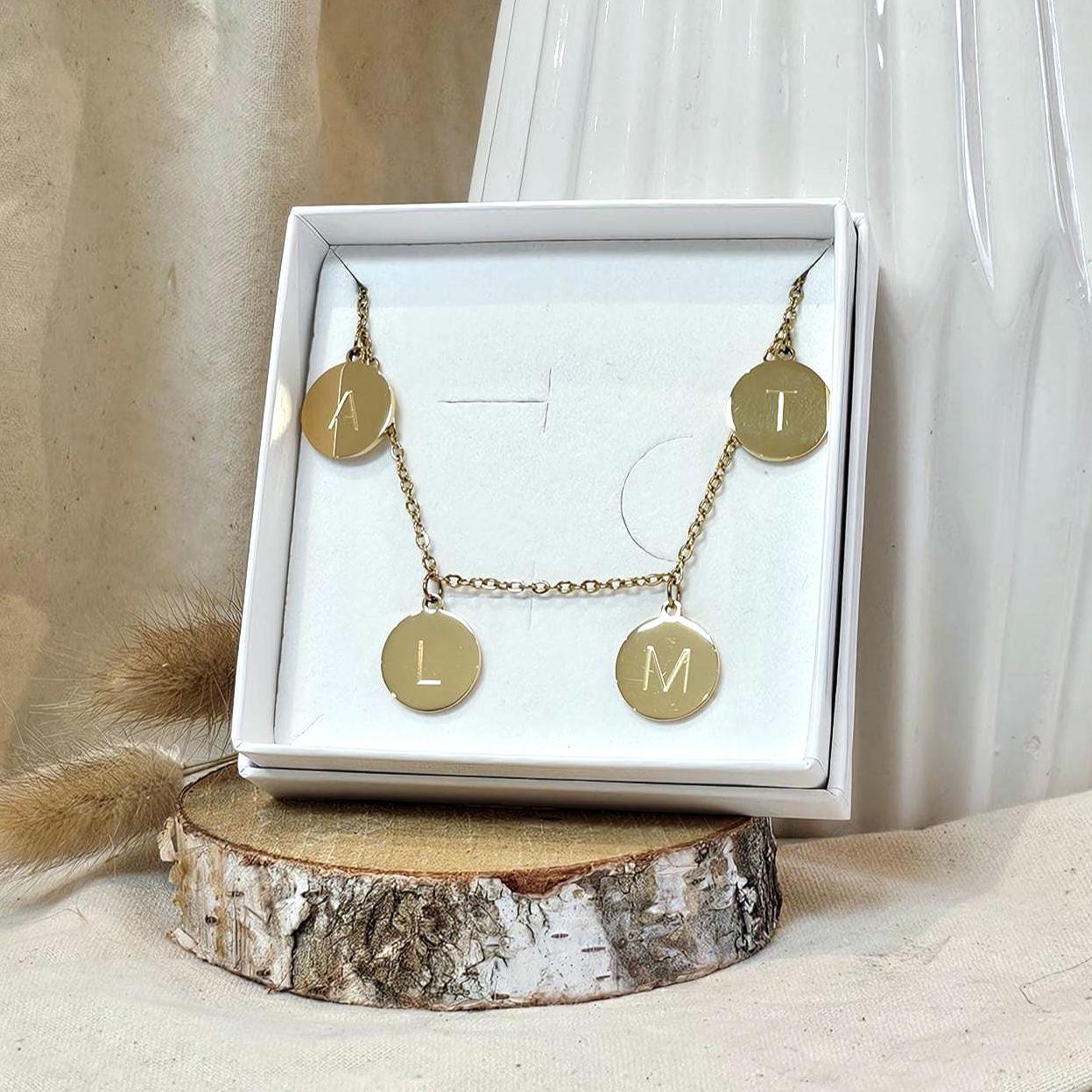 Familienkette mit Gravur 15mm Plättchen